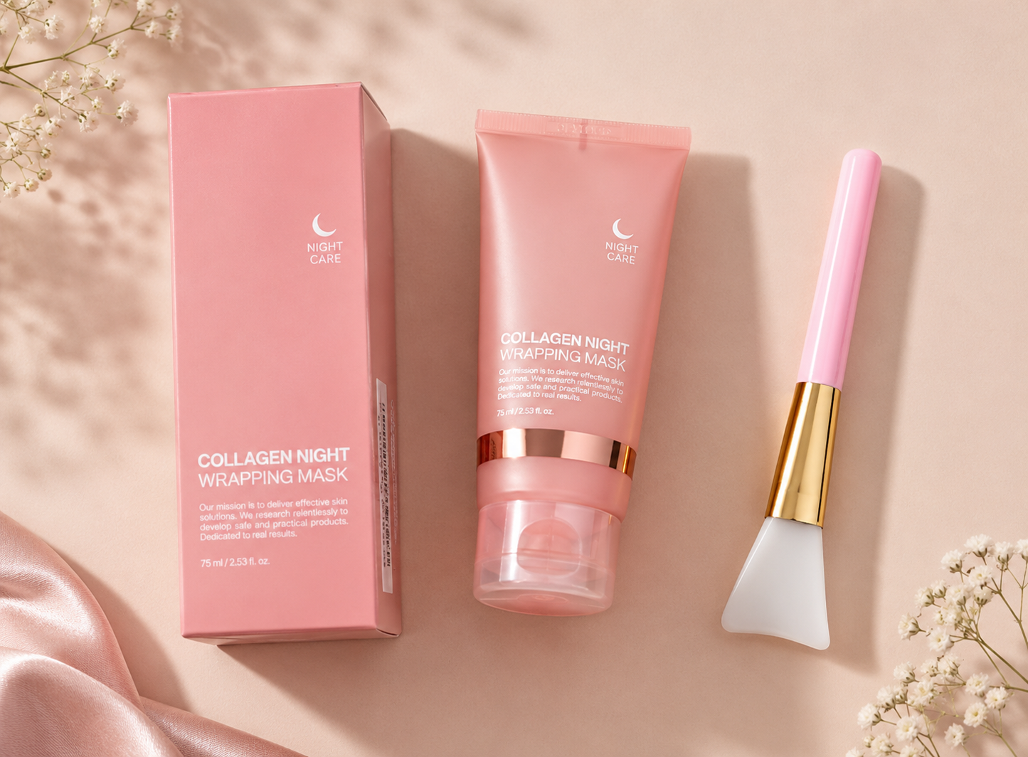 Face Night Mask Collagen Wrapping Mask Natural Ingredients Firming Elasticity & Hydration Anti-wrinkle For Skin Care