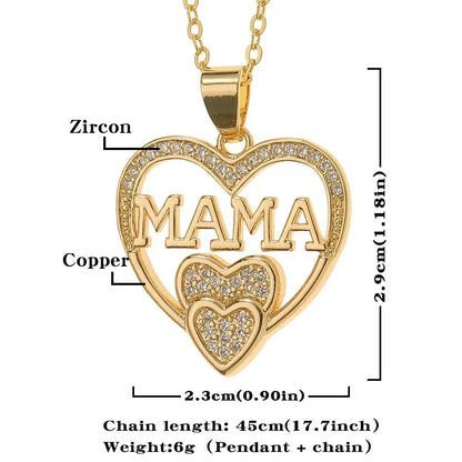 Elegant and Minimalist Women's Love Necklace MOM Pendant as A Mother's Day Gift